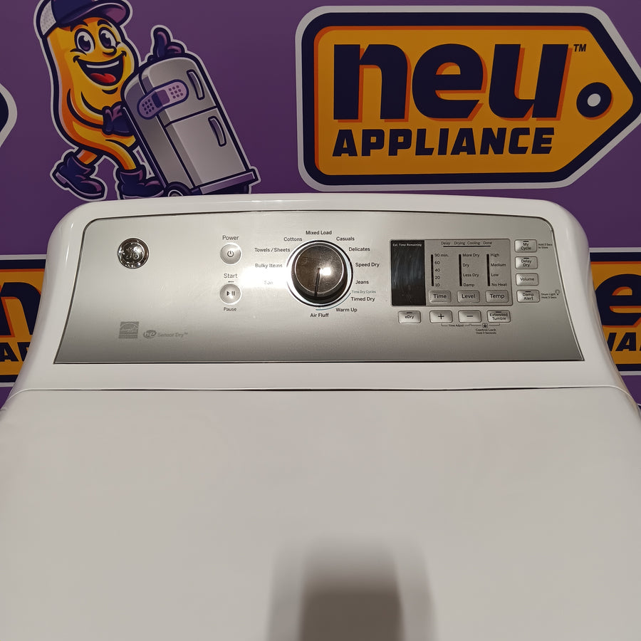 GE Top Load 4.0 Cu. Ft. Capacity Washer with Stainless Steel Wash Basket GTW325ASWWW - New in Box and GE ENERGY STAR 7.4 cu. ft. Capacity Aluminized Alloy Drum Electric Dryer with Sensor Dry 16254 - GTD65EBSJWS - Certified Refurbished