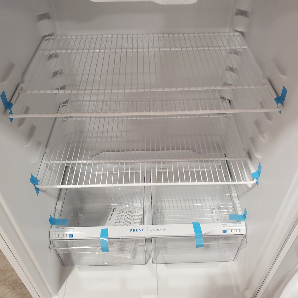 Frigidaire 30" Wide Garage Ready Top Freezer 18 Cu. Ft. Refrigerator with EvenTemp Cooling System and Spacious Interior Storage in White - 5SD200 - FFTR1814WW - Scratch & Dent (Minor)