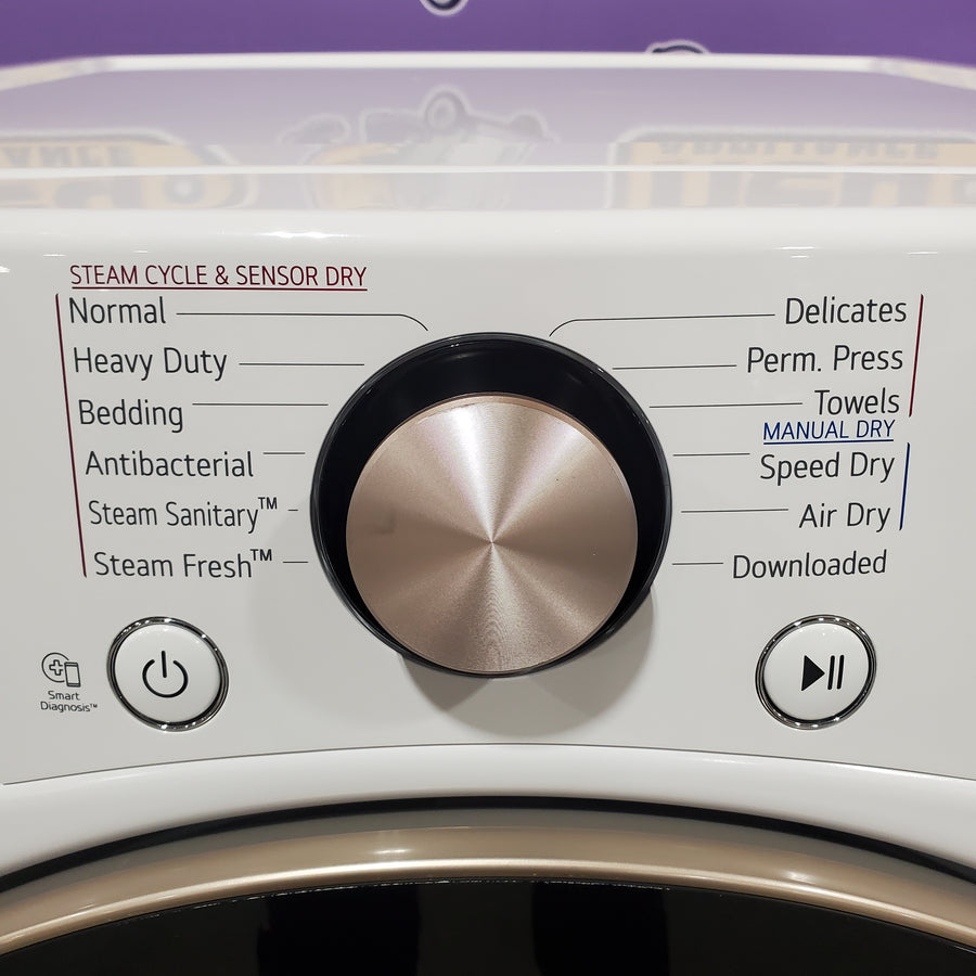 LG 4.5 cu. ft. Front Load Washer with Steam and Built-In Intelligence in White WM4000HWA - Scratch & Dent (Moderate) and LG 7.4 cu. ft. Front Load Electric Dryer with TurboSteam and Sensor Dry Technology in White 16296 - DLEX4000W - Scratch & Dent (Minor)