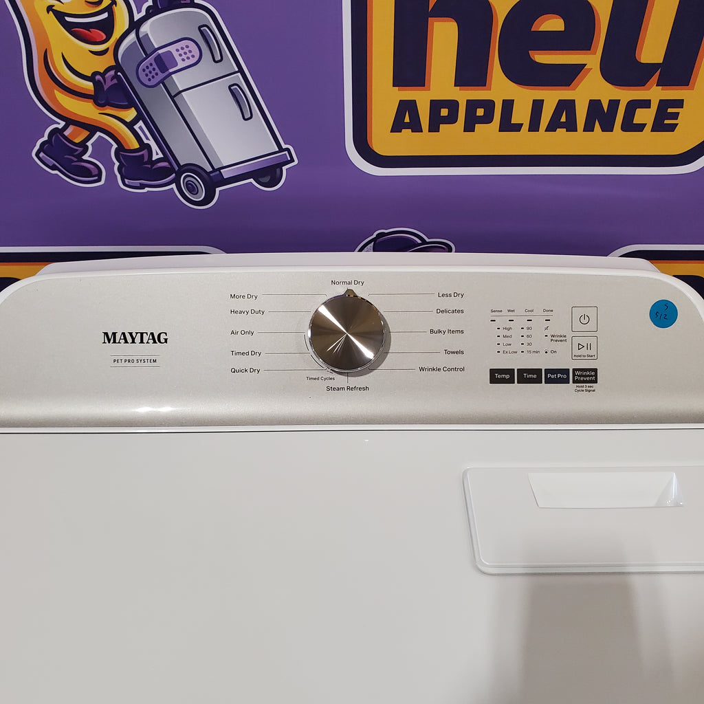Pictures of Maytag White Pet Pro Gas 7.0 Cu. Ft. Dryer with Moisture Sensing and Steam Refresh Cycle MGD6500MW - Open Box - Neu Appliance Outlet - Discount Appliance Outlet in Austin, Tx
