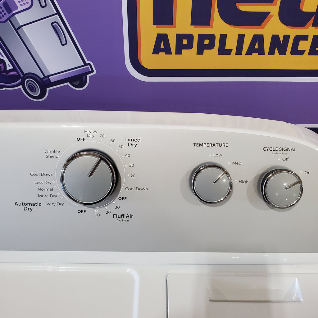 Pictures of Whirlpool 3.5 cu. ft. High Efficiency Top Load Washing Machine with Deep Water Wash WTW4816FW - Open Box and Whirlpool White Electric 7.0 Cu. Ft. Dryer with Auto Dry WED4950HW - Scratch & Dent (Minor) - Neu Appliance Outlet - Discount Appliance Outlet in Austin, Tx