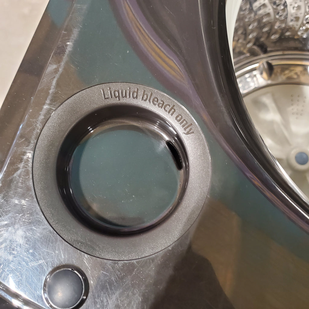 Pictures of Samsung Brushed Black Top Load 5.2 Cu. Ft. Washer with SuperSpeed Wash WA52A5500AV - Certified Refurbished and Samsung Brushed Navy Smart Electric Front Load 7.4 Cu. Ft. Dryer with Steam Sanitize+ DVE54CG7150D - Scratch and Dent (Minor) - Neu Appliance Outlet - Discount Appliance Outlet in Austin, Tx