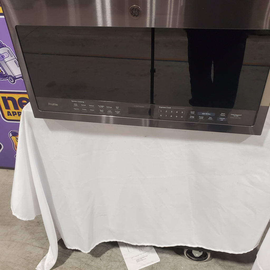 GE Profile™ 2.1 Cu. Ft. Over-the-Range Sensor Microwave Oven 5SD284 - PVM9005BLTS - Scratch & Dent (Minor)