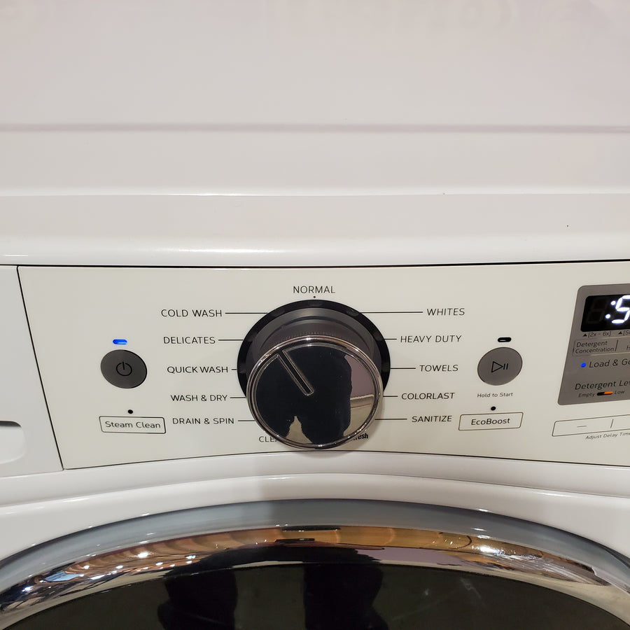 Whirlpool 27 Inch 4.5 cu. ft. Front Load Washer with Load & Go, Adaptive Wash, Steam Clean, 12 Wash Cycles, 1,200 RPM, and Smooth Wave Stainless Steel Basket WFW92HEFW - Scratch & Dent (Minor)