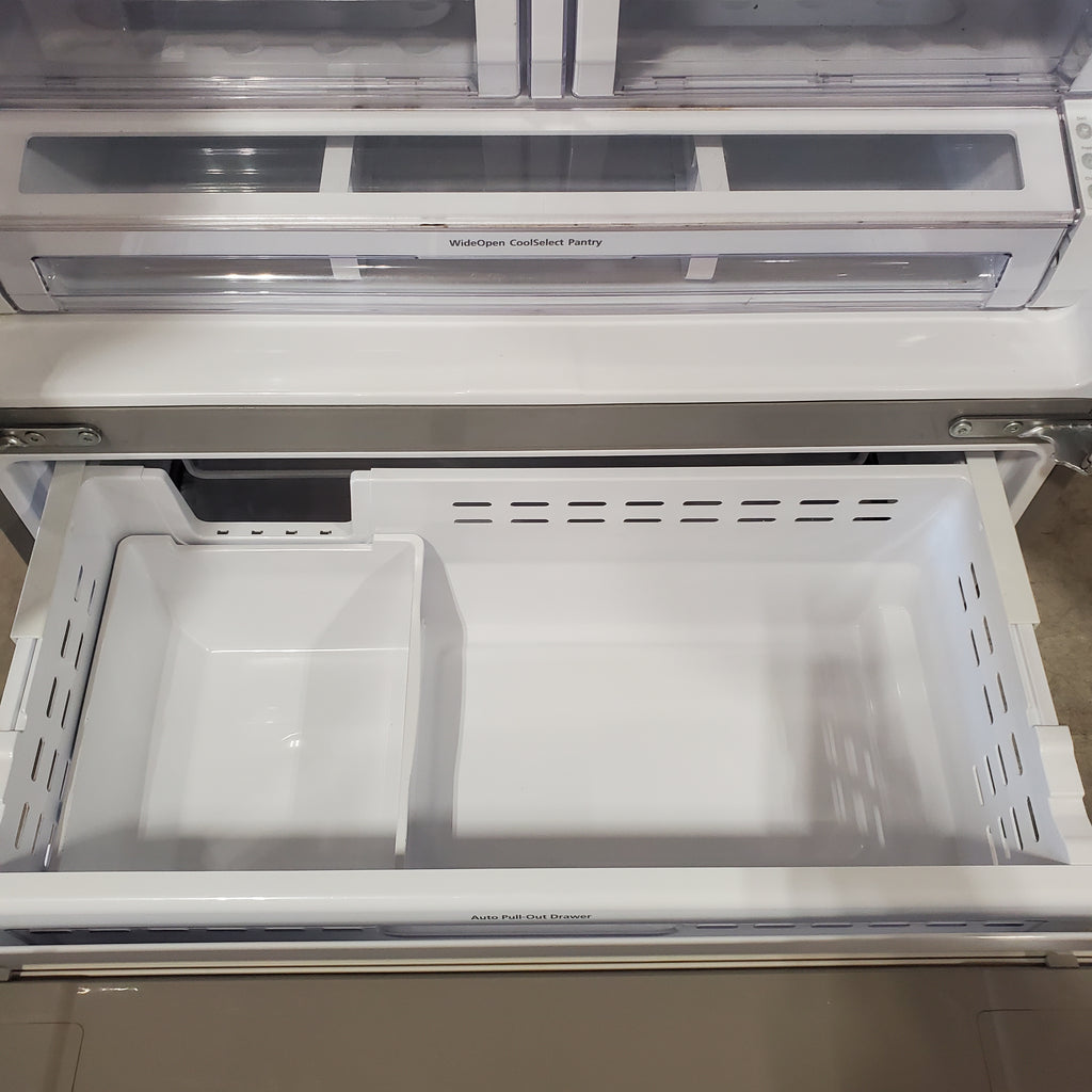 Pictures of Samsung Stainless Steel Counter Depth French Door 23.9 Cu. Ft Refrigerator with Wine Rack RFG238AARS - Certified Refurbished - Neu Appliance Outlet - Discount Appliance Outlet in Austin, Tx