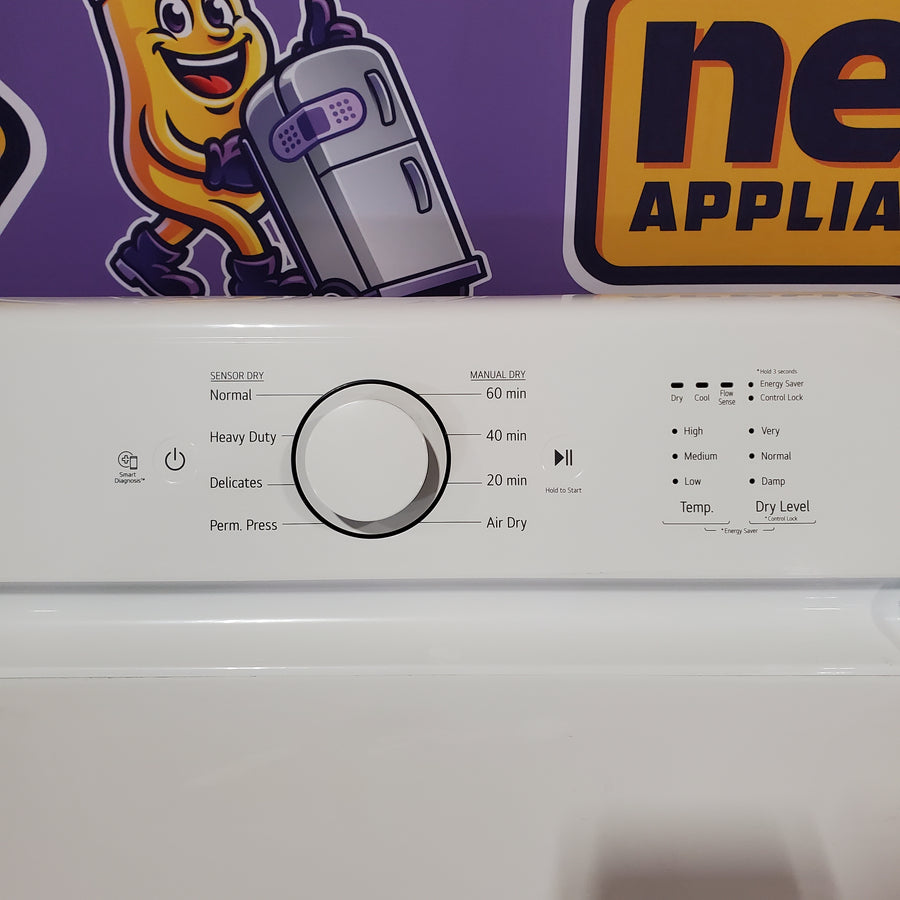 LG 7.3 Cu. Ft. Electric Rear Control Ultra Large Capacity Dryer in White with Sensor Dry 251313SD1066 - DLE6100W - Scratch & Dent (Moderate)