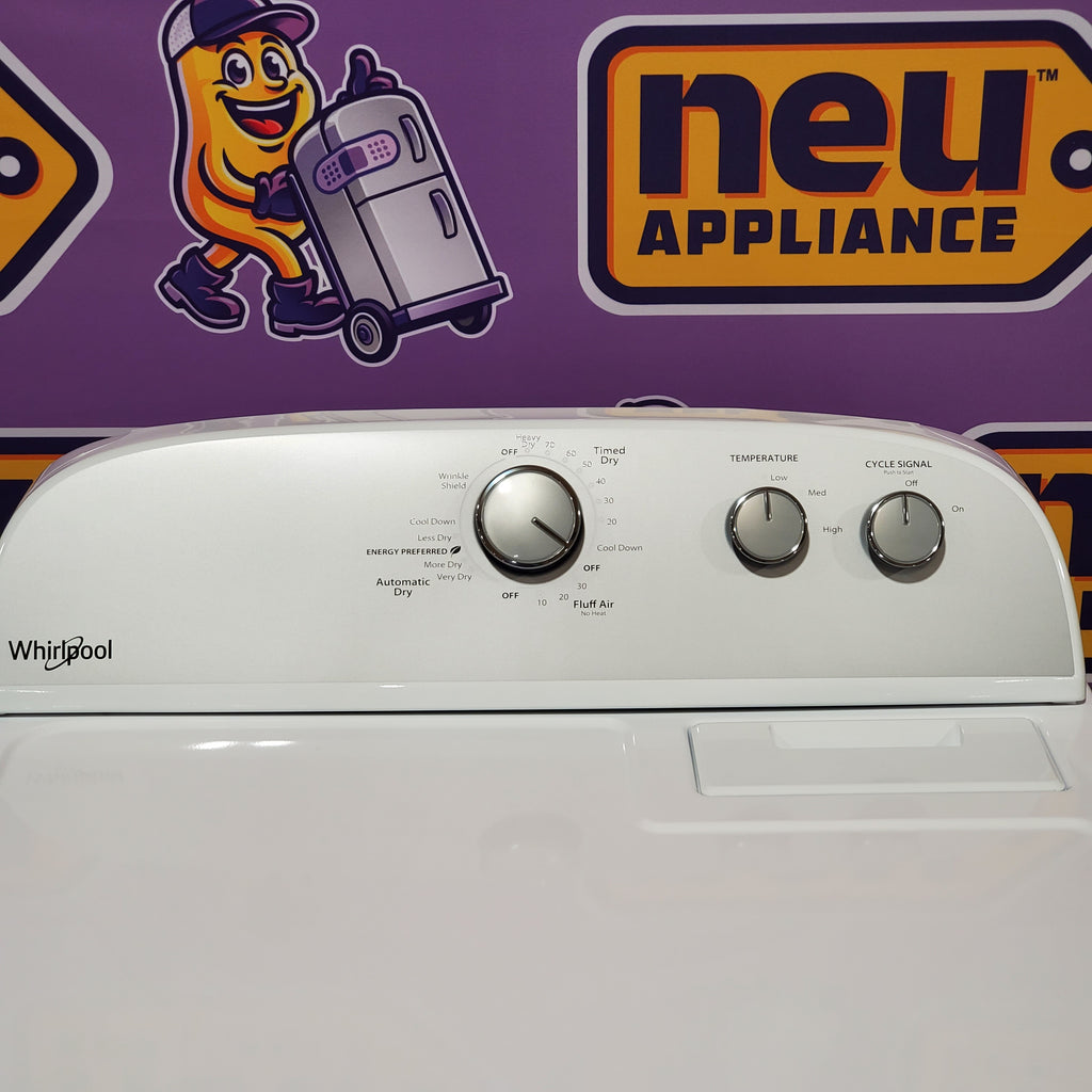 Whirlpool 3.8–3.9 Cu. Ft.  Top Load Washer with 2 in 1 Removable Agitator and Soil Level Selection WTW4957PW - Open Box and Whirlpool 7-cu ft Vented Electric Dryer 16050 - WGD4815EW - Scratch & Dent (Minor)