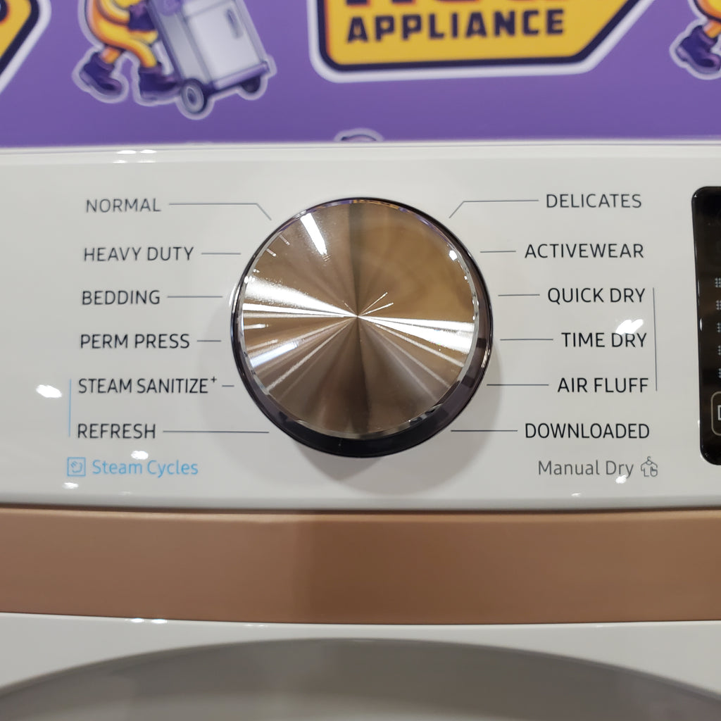 Pictures of Samsung Ivory Smart Gas 7.5 Cu. Ft. Dryer with Steam Sanitize+ and Sensor Dry DVG50BG8300E - Scratch and Dent (Minor) - Neu Appliance Outlet - Discount Appliance Outlet in Austin, Tx