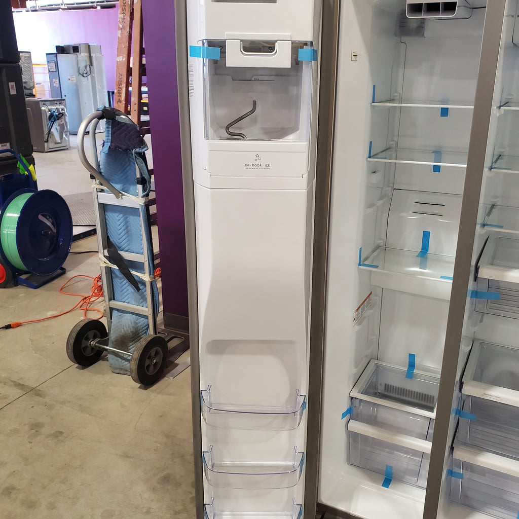 Pictures of Whirlpool Counter Depth 20.6 cu. ft. Side by Side Refrigerator in Fingerprint-Resistant Stainless Steel with In Door Ice and Water Dispenser WRS571CIHZ Scratch & Dent - Minor - Neu Appliance Outlet - Discount Appliance Outlet in Austin, Tx