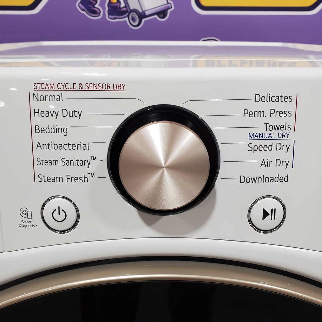 LG 4.5 cu. ft. Front Load Washer with Steam and Built-In Intelligence in White WM4000HWA - Scratch & Dent (Minor) and LG 7.4 cu. ft. Front Load Electric Dryer with TurboSteam and Sensor Dry Technology in White 16188 - DLEX4000W - Scratch & Dent (Minor)