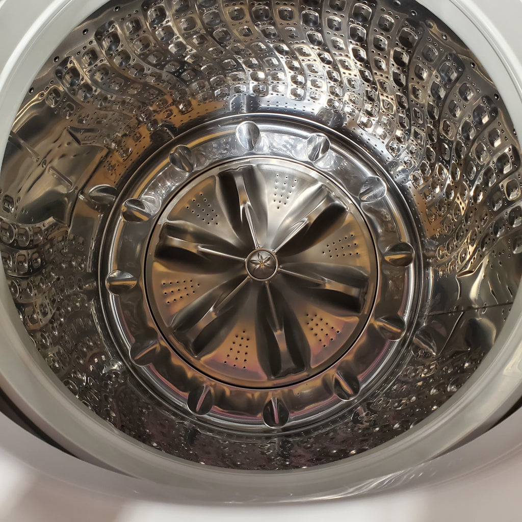 Samsung Smart Top Load 5.5 Cu. Ft. with Auto Dispense Washer WA55CG7500AE - Scratch & Dent (Moderate)  and  Samsung 7.4 cu. ft. Vented Smart Gas Dryer in Ivory with Steam Sanitize+ 16181 - DVG55CG7500E - Scratch & Dent (Moderate)