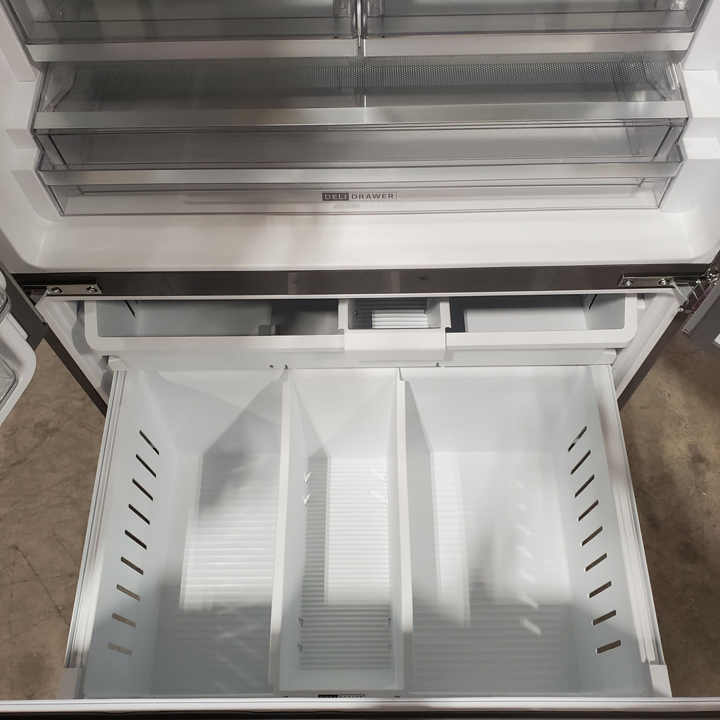 Pictures of Whirlpool French Door Refrigerator in Fingerprint Resistant Stainless Finish with In-Door Water and Ice Maker - 30 cu. ft. 22134SD229 - WRFF3536SZ - Scratch & Dent (Moderate) - Neu Appliance Outlet - Discount Appliance Outlet in Austin, Tx