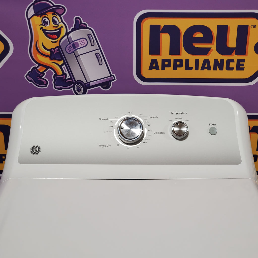 Pictures of GE White Electric 7.2 Cu. Ft. Capacity Dryer with Up to 120 Ft. Venting and Reversible Door 1CR04122 - GTD38EASWWS - Certified Refurbished - Neu Appliance Outlet - Discount Appliance Outlet in Austin, Tx