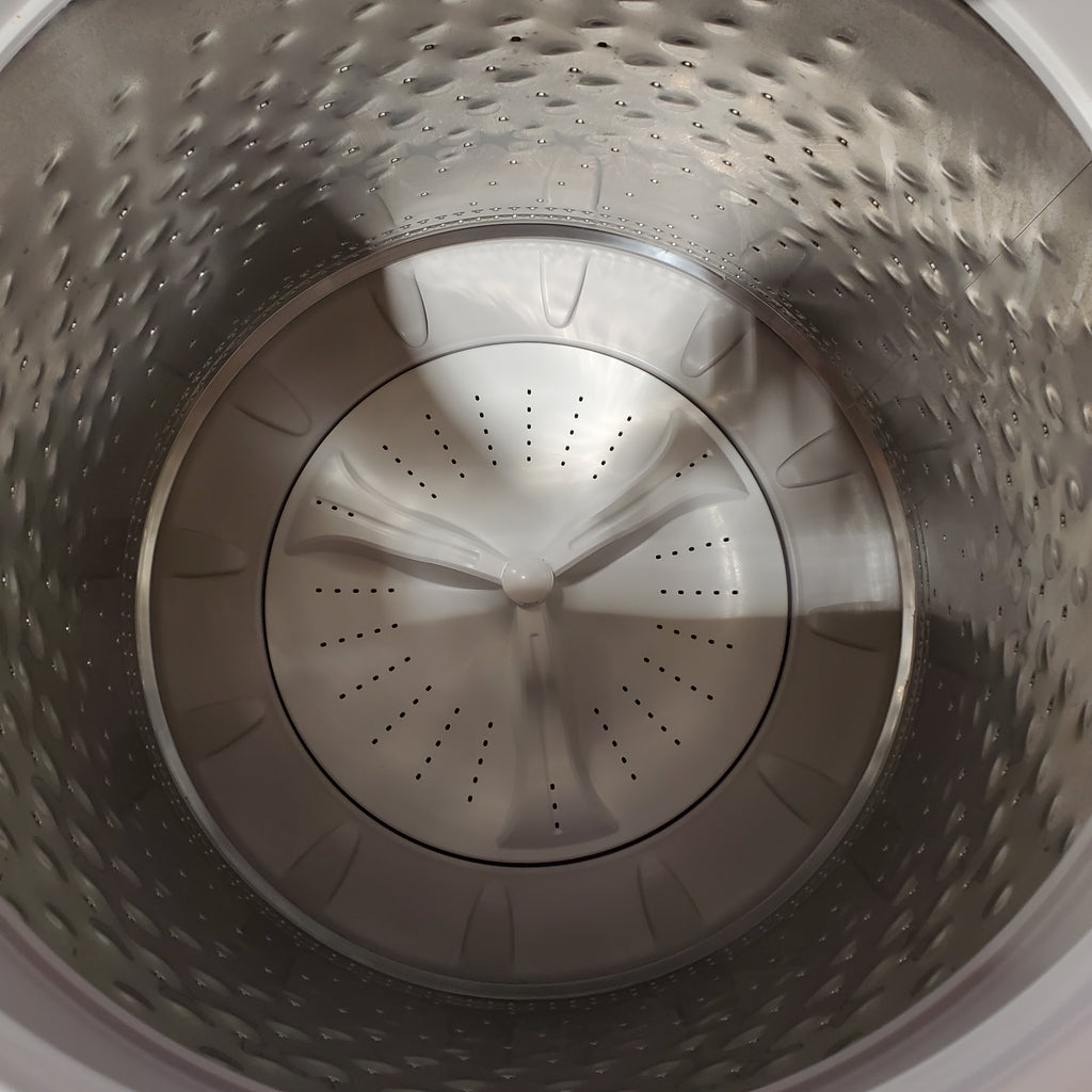 Pictures of Maytag Top Load 4.8 cu ft Washer with Deep Fill and Slow-Close Glass Lid MVW6200KW - Scratch & Dent (Major) and Maytag 7.0 cu ft Electric Dryer with Moisture Sensing and Quick Dry Cycle 16174 - MED6200KW - Scratch & Dent (Major) - Neu Appliance Outlet - Discount Appliance Outlet in Austin, Tx