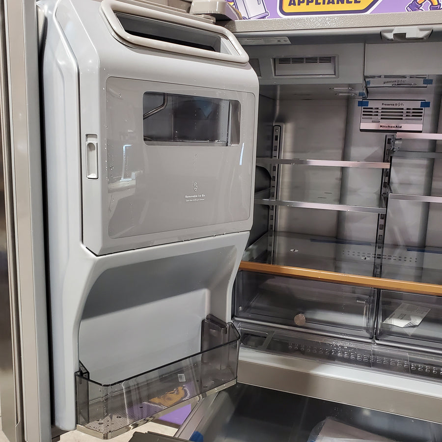 KitchenAid PrintShield Stainless 26.2 Cu. Ft. Multi-Door French Door Refrigerator with Platinum Interior and FreshChill™ Full-Width Refrigerated Drawer 22131SD105 - KRMF536RPS - Open Box