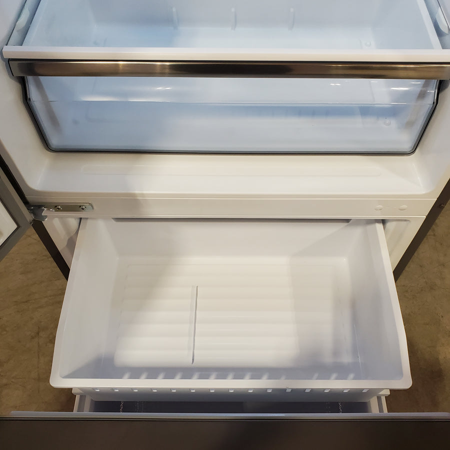 Hisense Counter Depth Bottom Freezer 17.2 Cu. Ft. Refrigerator with LED Lighting and Super Cool and Super Freeze in Fingerprint Stainless Steel 22136SD345 - HRB171N6ASE - Scratch and Dent (Minor)