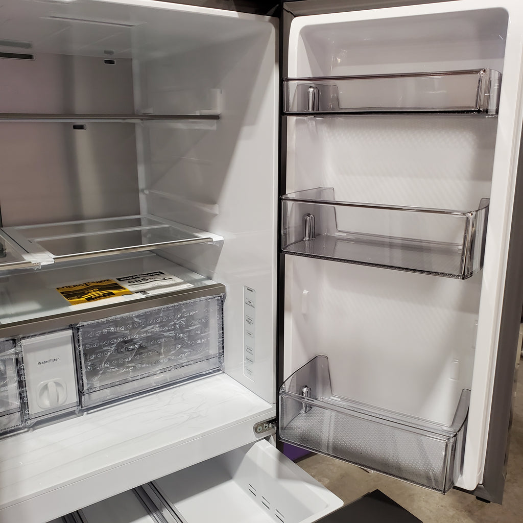 Samsung Bespoke 29 cu ft. 4-Door Standard Depth French Door Smart Refrigerator with Beverage Center Auto Fill Pitcher and Dual Ice Maker with Ice Bites™ in White Glass 25131SD113 - RF29BB86004MAA - Scratch & Dent (Minor)