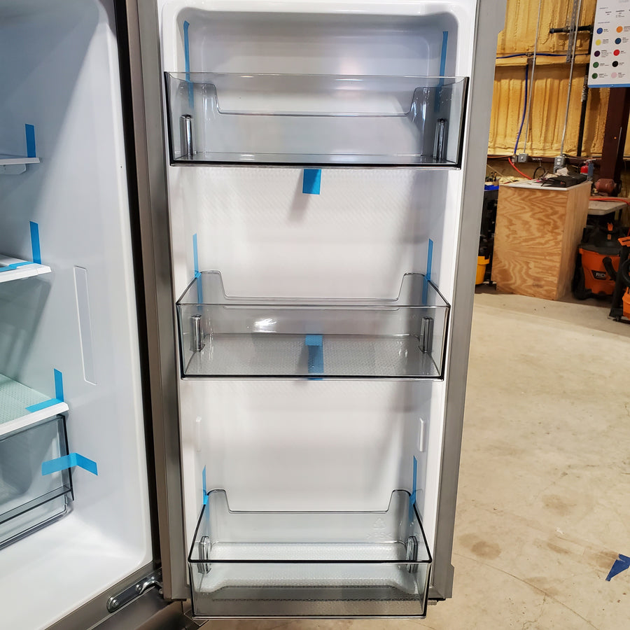 Hisense PureFlat 25.6-cu ft 4-Door Smart French Door ENERGY STAR Refrigerator in Stainless Steel with Ice Maker, Water and Ice Dispenser 3SD740 - HRM260N6TSE - Open Box