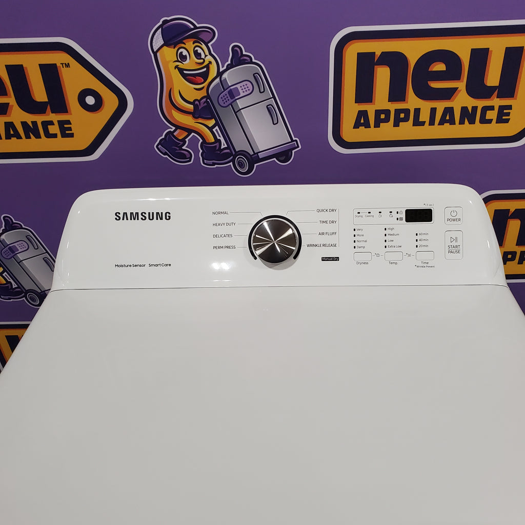 Samsung 4.0 cu. ft. Top Load Washer with ActiveWave™ Agitator and Soft-Close Lid in White WA40A3005AW - Scratch & Dent (Minor) and Samsung 7.2 cu. ft. Electric Dryer with Sensor Dry in White 16029 - DVE45T3200W - Open Box
