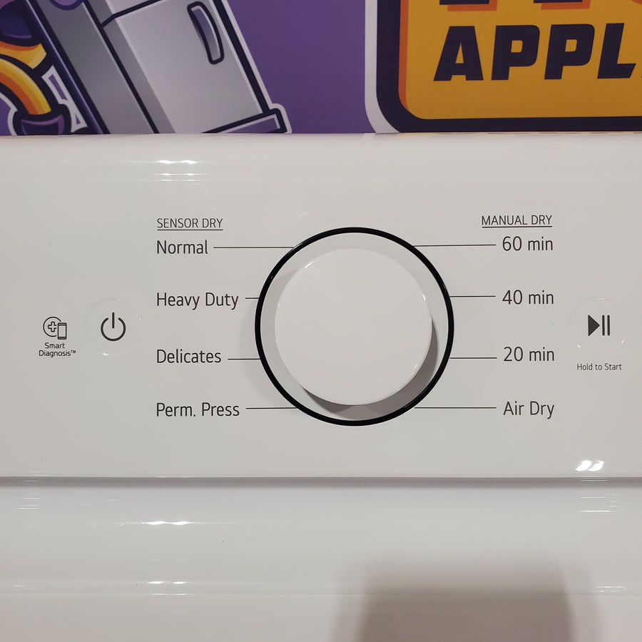 LG 7.3 Cu. Ft. Electric Rear Control Ultra Large Capacity Dryer in White with Sensor Dry 22132SD158 - DLE6100W - Scratch & Dent (Minor)
