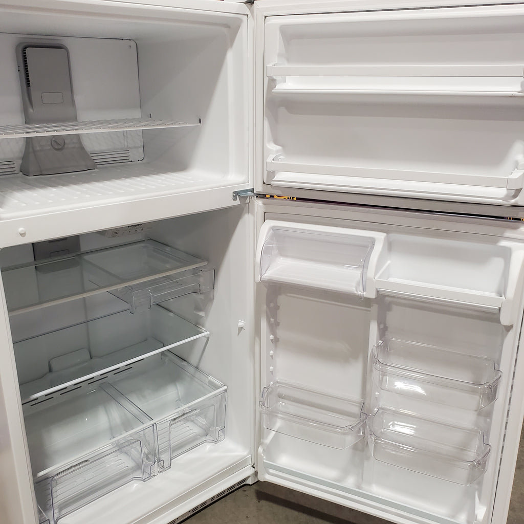 Whirlpool 33" Wide Top Freezer 20.5 cu ft Refrigerator with Ice Maker and Frameless Glass Shelves and Flexi-Slide Bin 22131SD92 - WRT311FZDW - Scratch & Dent (Minor)