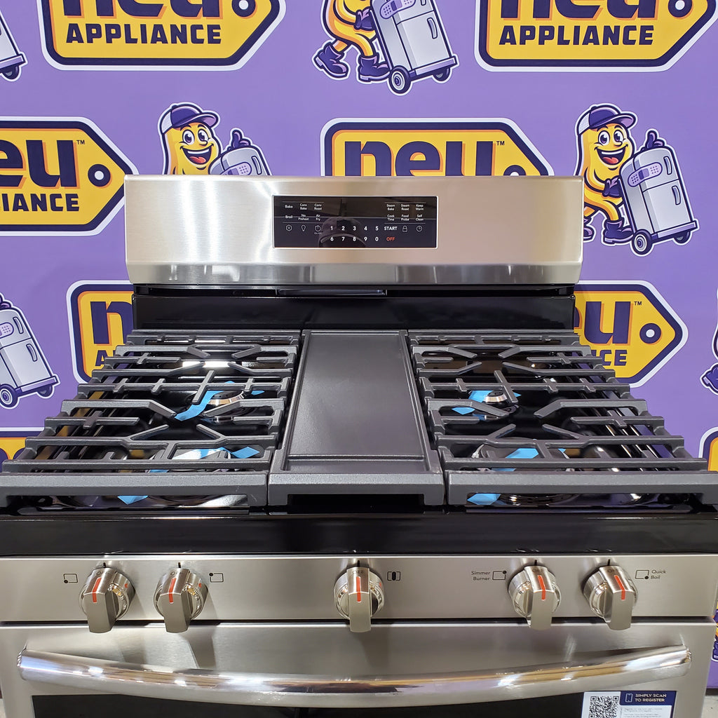 Pictures of Frigidaire Gallery 6 cu. ft. 5 Burner Slide-In Gas Range with Total Convection and Air Fry, Smudge Proof Stainless Steel 20531SD491 - GCRG3060BF - Scratch & Dent (Minor) - Neu Appliance Outlet - Discount Appliance Outlet in Austin, Tx