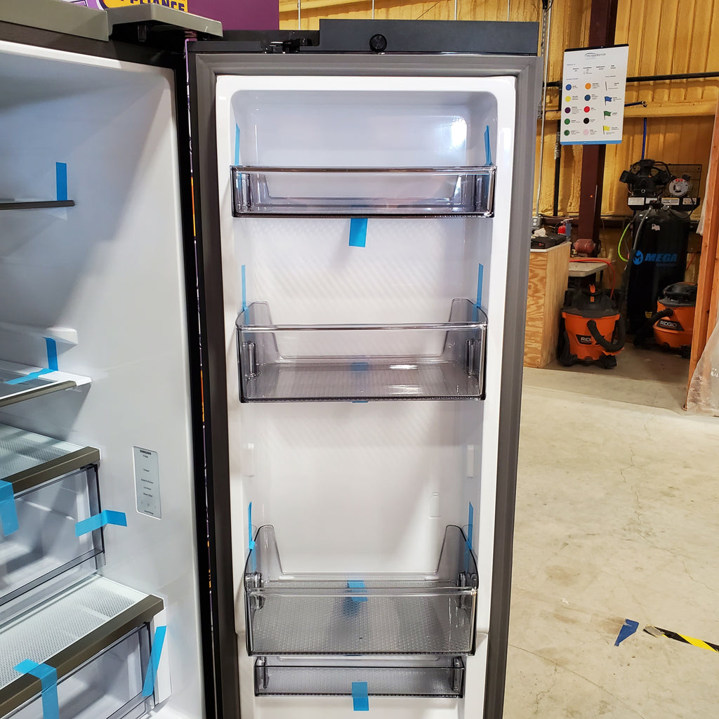 Pictures of Samsung Bespoke White Glass 3 Door French Door 30 Cu. Ft. Refrigerator with Beverage Center 3SD744 - RF30BB660012 - Scratch & Dent (Minor) - Neu Appliance Outlet - Discount Appliance Outlet in Austin, Tx