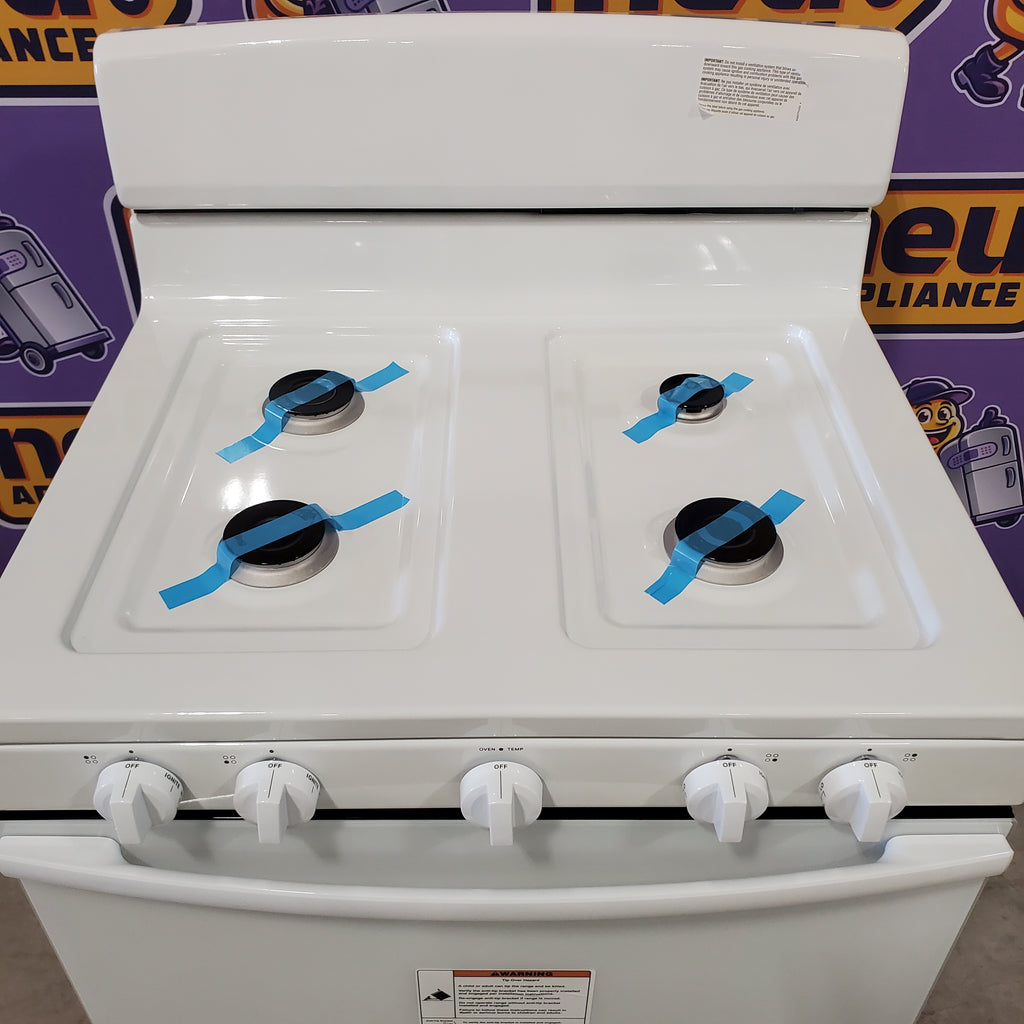 Pictures of Amana Gas 30" Range with Easy Clean Glass Door and Temp Assure Cooking System in White AGR4203MNW - Scratch and Dent (Minor) - Neu Appliance Outlet - Discount Appliance Outlet in Austin, Tx