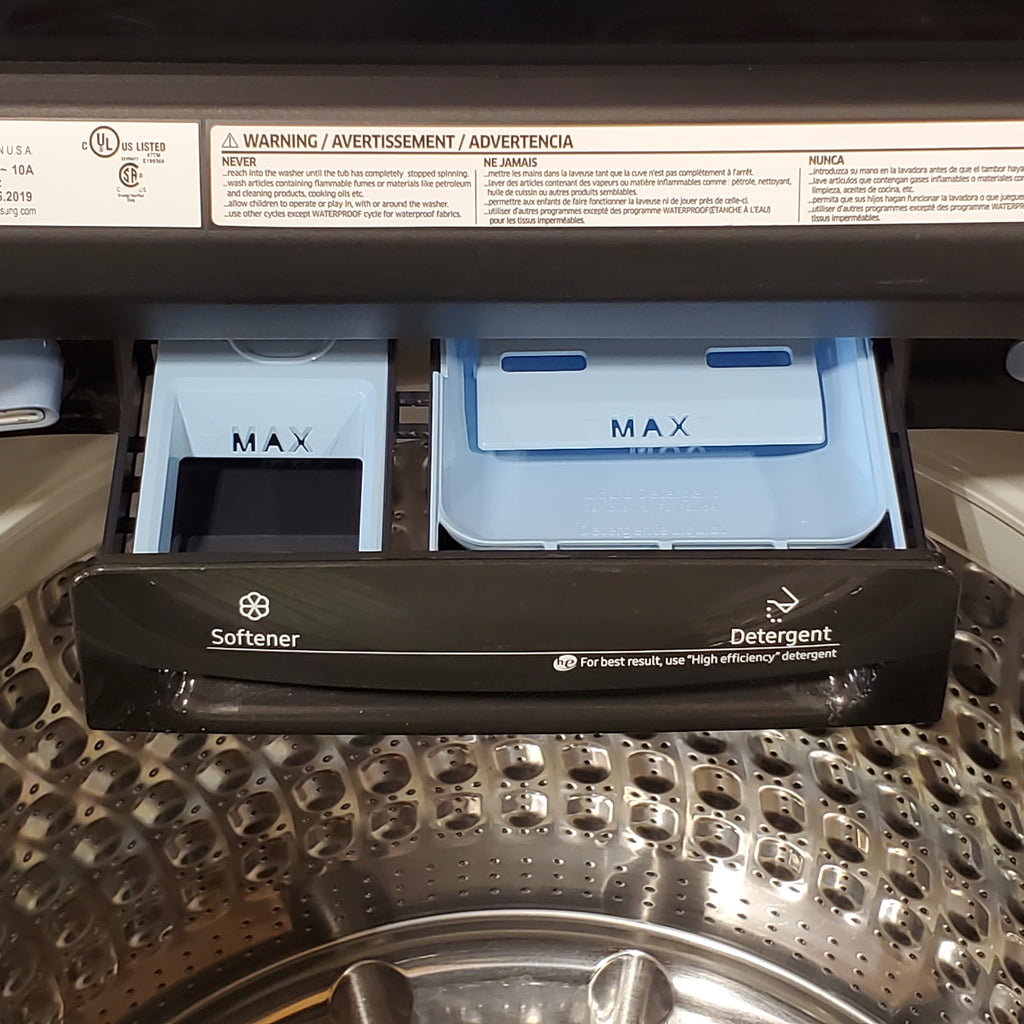 Pictures of Samsung 5.0 cu. ft. Energy Star Top Load Washer with Active Water Jet in Black Stainless Steel WA50R5400AV - Scratch & Dent (Minor) - Neu Appliance Outlet - Discount Appliance Outlet in Austin, Tx