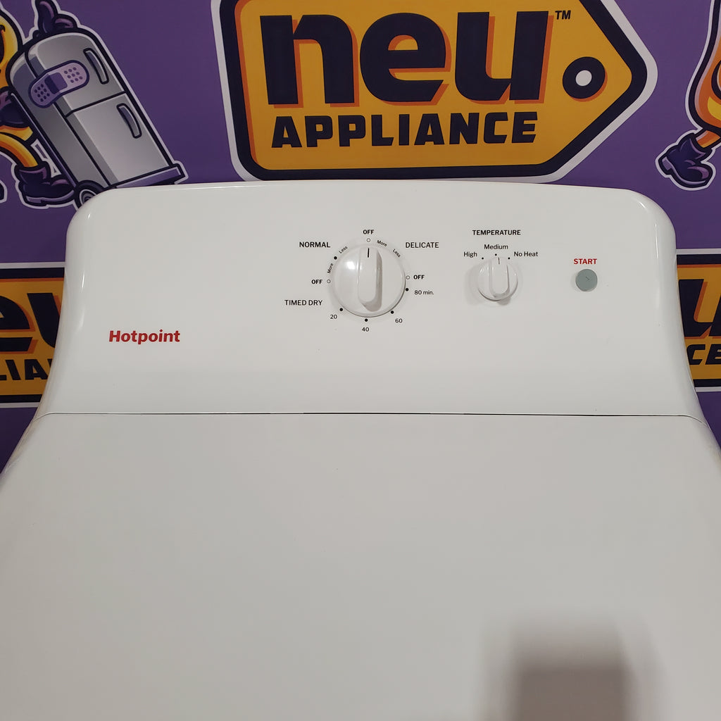 Hotpoint® 4.0 cu. ft. Capacity Washer with Cold Plus and Water Level Control HTW265ASWWW - Scratch & Dent (Minor) and Hotpoint® 6.2 cu. ft. vented Electric Dryer with Auto Dry 16143 - HTX26EASWWW - Scratch & Dent (Minor)