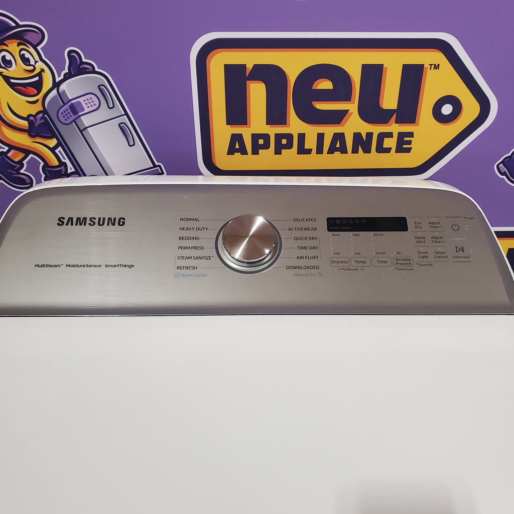 Pictures of Samsung White Top Load 5.0 Cu. Ft. Washer with Super Speed WA50R5400AW - Certified Refurbished and Samsung Front Load Electric Dryer with with Steam Sanitize+ 16111 - DVE52A5500W - Scratch & Dent (Minor) - Neu Appliance Outlet - Discount Appliance Outlet in Austin, Tx