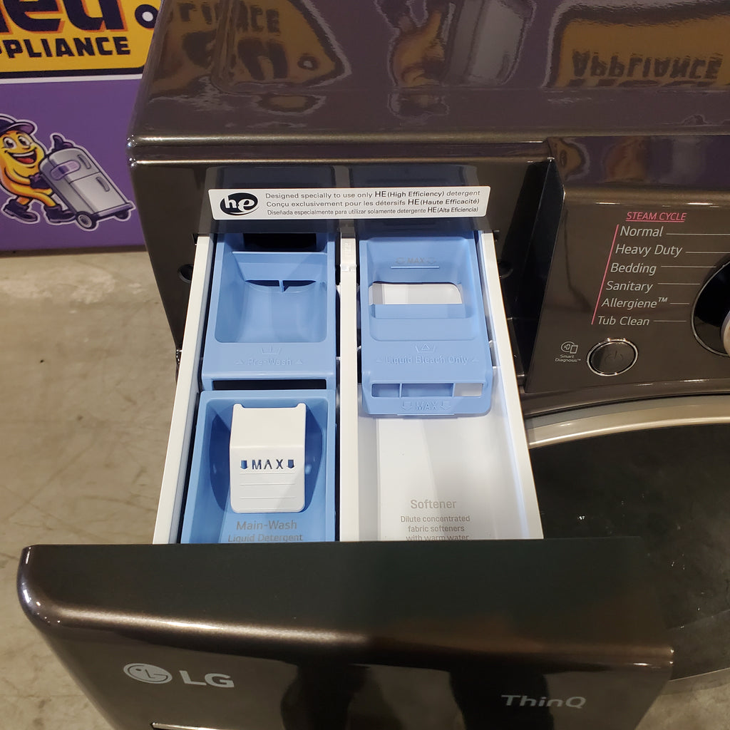 Pictures of LG Stackable Smart Front Load 4.5 Cu. Ft. Washer with TurboWash 360 Technology in Black Steel WM4000HBA - Neu Appliance Outlet - Discount Appliance Outlet in Austin, Tx