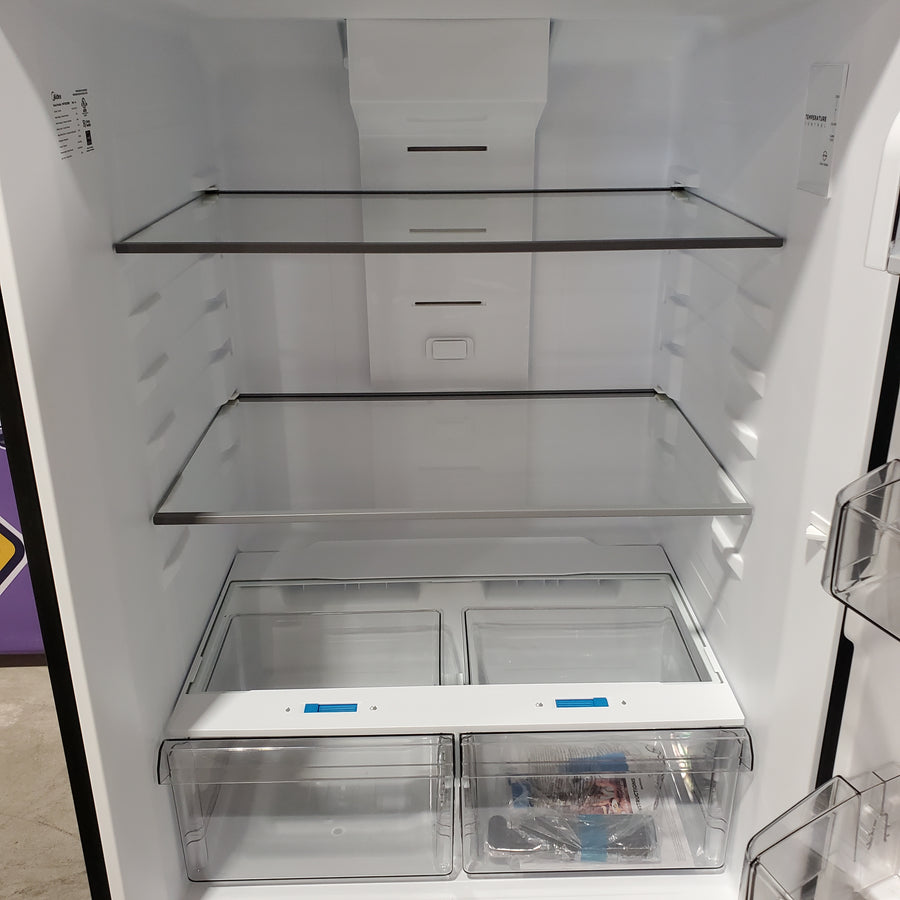 Midea Garage Ready 18 Cu. Ft. Top Freezer Refrigerator with Gallon Sized Door Bins, Ice Maker Ready, and LED Lighting 22132SD134 - MRT18D3BBB - Scratch & Dent (Major)