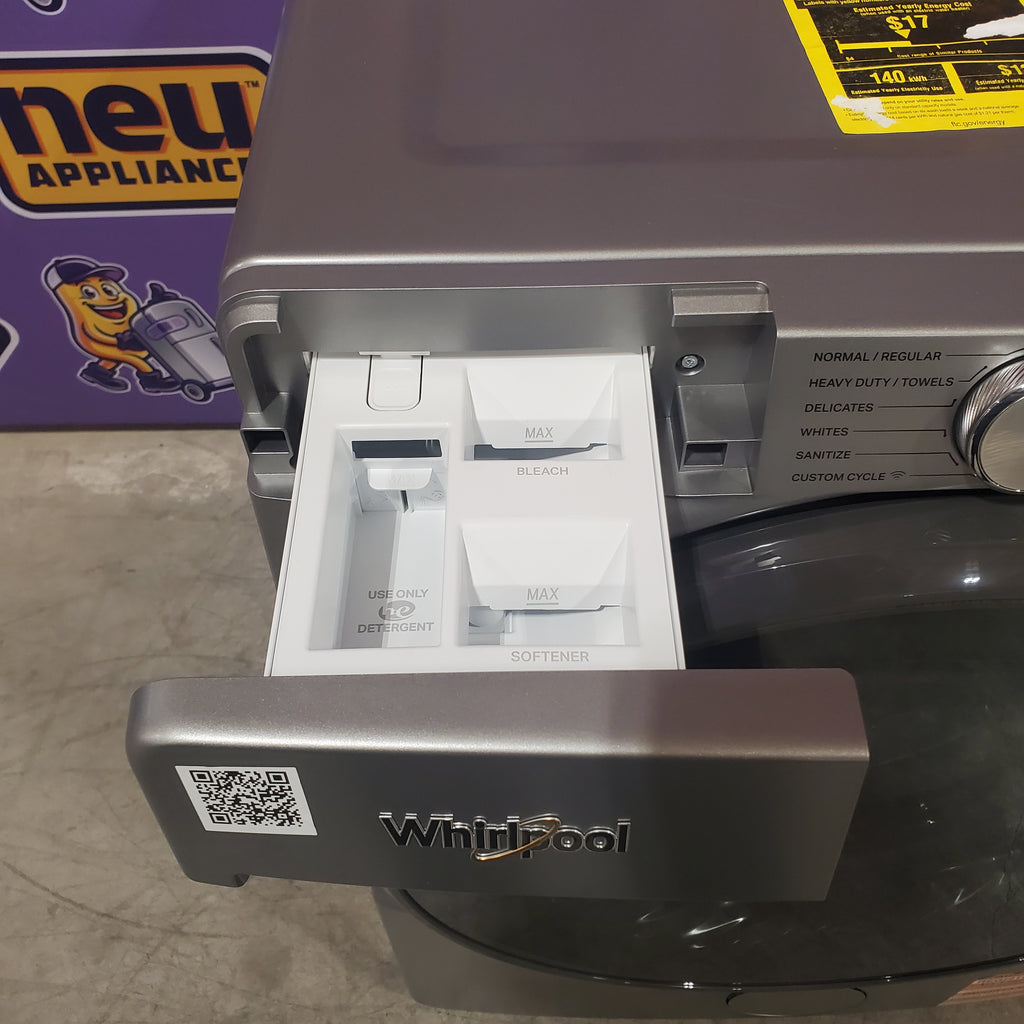 Pictures of Whirlpool Radiant Silver 4.5 cu. ft. Smart Front Load ENERGY STAR® Washer with FreshFlow™ Vent System 19SD020 - WFW5720RR - Open Box - Neu Appliance Outlet - Discount Appliance Outlet in Austin, Tx