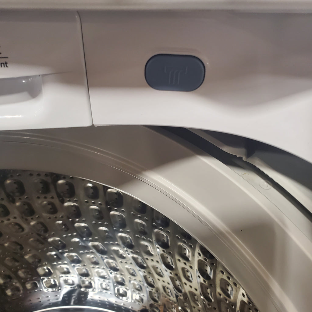 Pictures of Samsung White Top Load 5.0 Cu. Ft. Washer with Active Water Jet WA50R5200AW - Certified Refurbished and Samsung White Electric 7.4 Cu. Ft. Dryer with Sensor Dry DVE50R5200W - Open Box - Neu Appliance Outlet - Discount Appliance Outlet in Austin, Tx