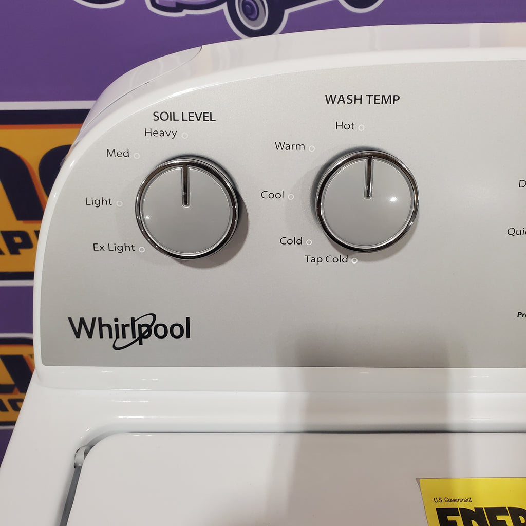 Pictures of Whirlpool Top Load 3.5 Cu. Ft. Washer with Deep Water Wash Option WTW4816FW - Open Box and Whirlpool Vented 7.0 Cu. Ft. Electric Dryer 16129 - WED4815EW - Open Box - Neu Appliance Outlet - Discount Appliance Outlet in Austin, Tx