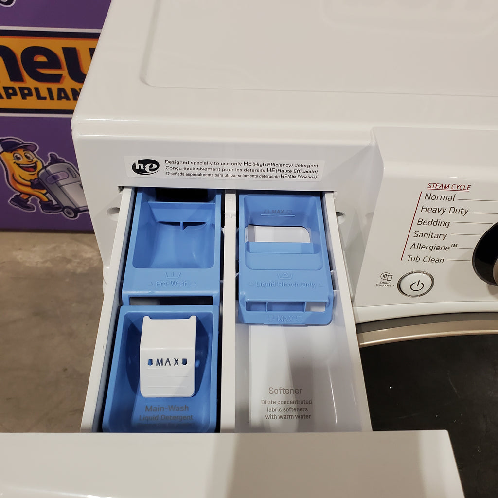 Pictures of LG 4.5 cu. ft. Front Load Washer with Steam and Built-In Intelligence in White WM4000HWA - Open Box - Neu Appliance Outlet - Discount Appliance Outlet in Austin, Tx