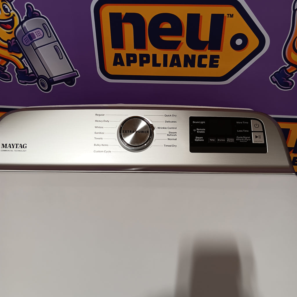 Pictures of Maytag Smart Top Load Electric 7.4 Cu. Ft. Steam Dryer with Extra Power and Advanced Moisture Sensing 25134SD467 - MED7230HW - Scratch & Dent (Minor) - Neu Appliance Outlet - Discount Appliance Outlet in Austin, Tx