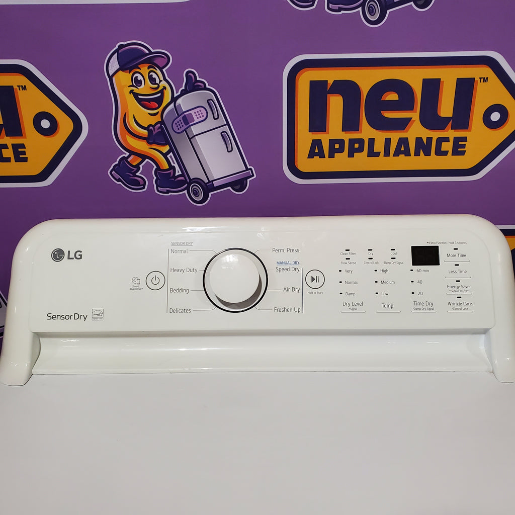 LG White Top Load 4.5 Cu. Ft. Washer with NeveRust Drum and TurboDrum Technology WT7000CW - New in Box and LG 7.3 cu. ft. Ultra Large High Efficiency Electric Dryer in White 16067 - DLE7000W - Scratch & Dent (Minor)