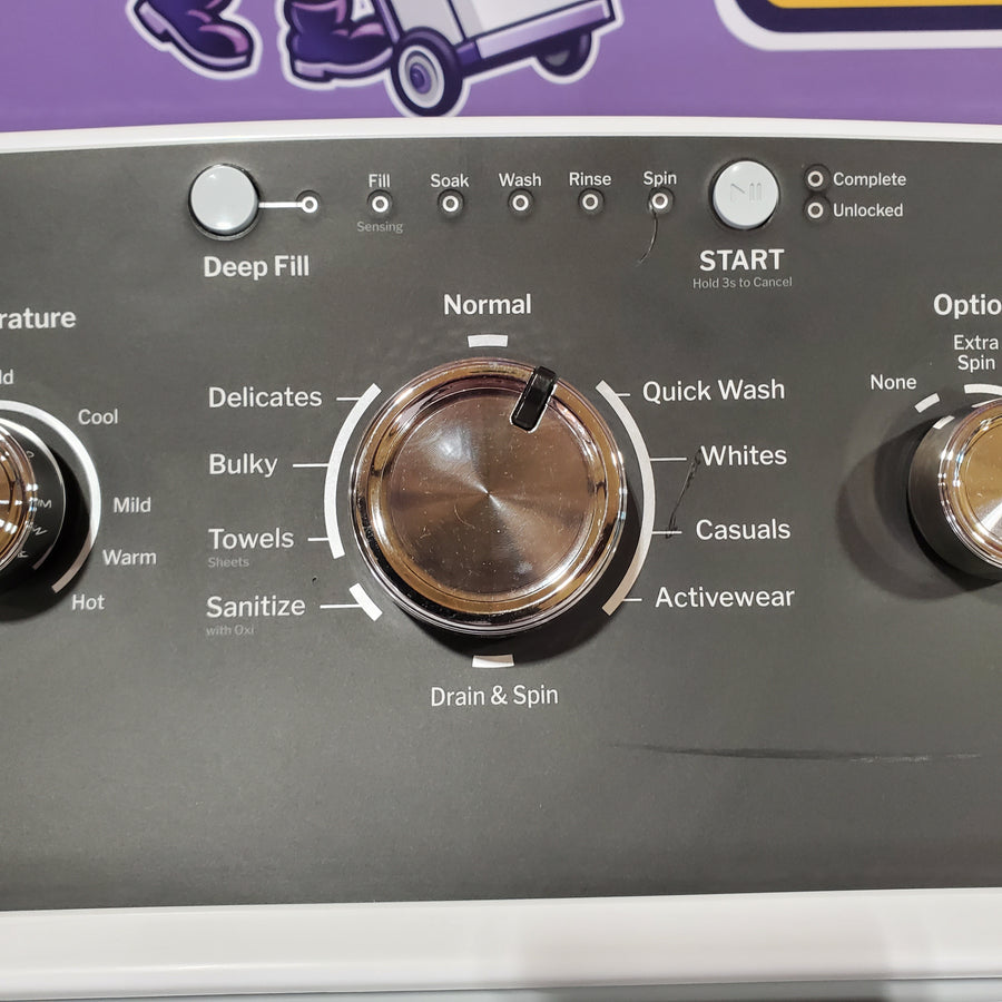 GE® 4.5 cu. ft. Capacity Washer with Stainless Steel Basket GTW485ASWWB - New in Box and GE® 7.2 cu. ft. Capacity Gas Dryer with Up To 120 ft. Venting and Extended Tumble 16205 - GTD48GASWWB - Scratch & Dent (Minor)
