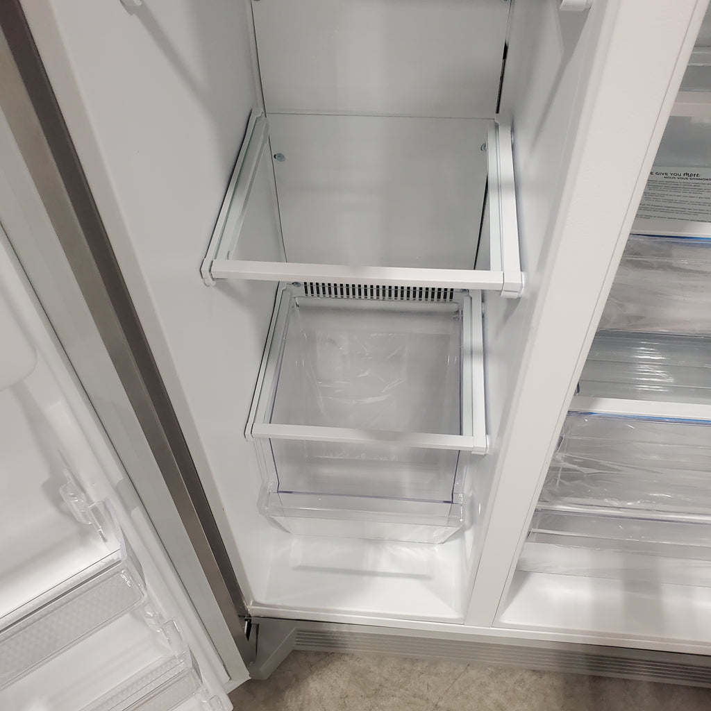 Frigidaire 22 Cu. Ft. Counter-Depth Side-by-Side Refrigerator in Stainless Steel 20131SD194 - FRSC2333AS - Scratch & Dent (Moderate)