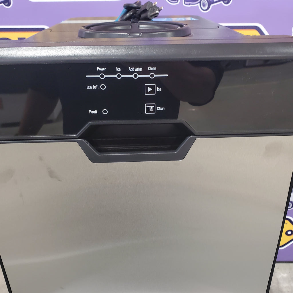 Hooure 15.65 in. Stainless Steel 80 lb. /24 H Freestanding Countertop Ice Maker Full Size Ice Cubes with 20 lbs. Ice Storage 25SD122 - JRKL25 - Scratch & Dent (Minor)