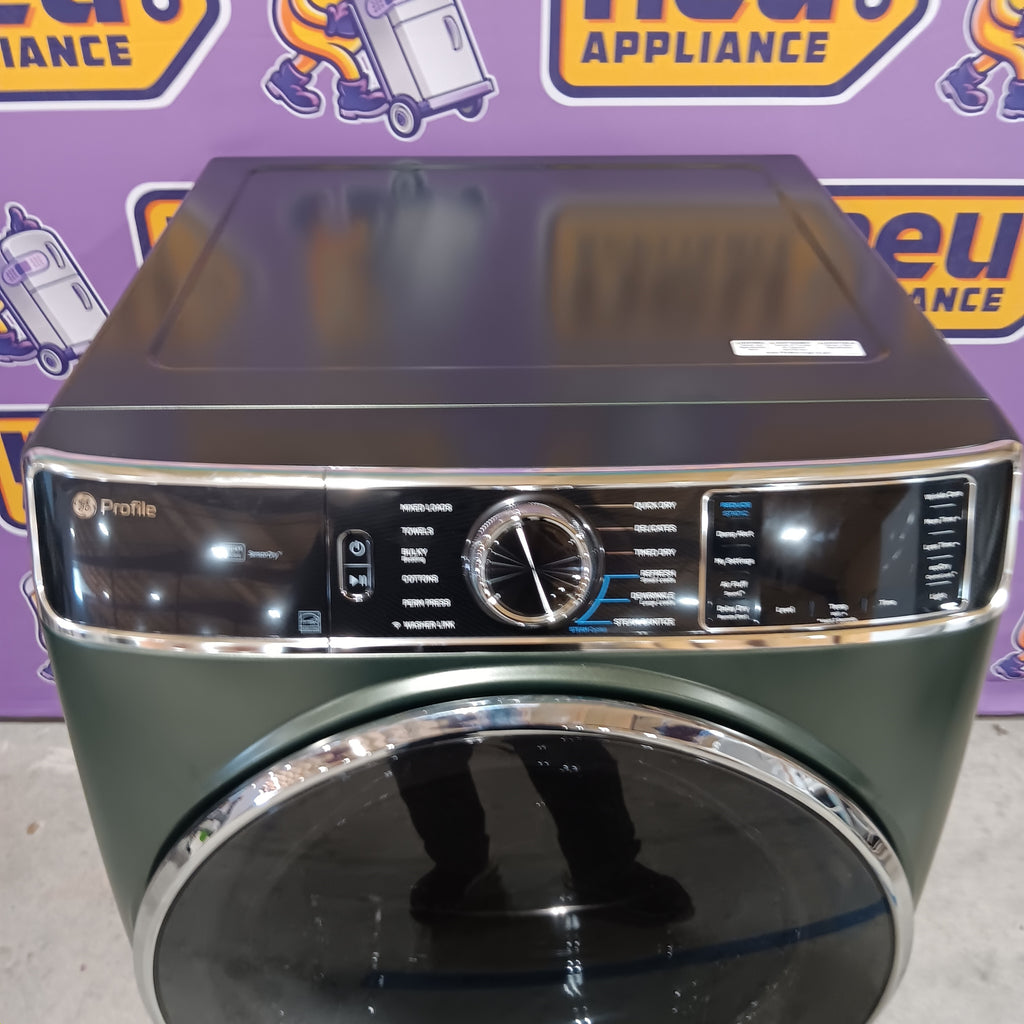 Pictures of GE Profile™ 5.5 cu. ft. Capacity Smart Front Load with Smart Wash & Smart Rinse PFW955SPWGN - New in Box and GE Profile™ ENERGY STAR® 7.8 cu. ft. Capacity Smart Front Load Electric Dryer with Steam and Sanitize Cycle GE9862E - PFD95ESPWGN - New in Box - Neu Appliance Outlet - Discount Appliance Outlet in Austin, Tx