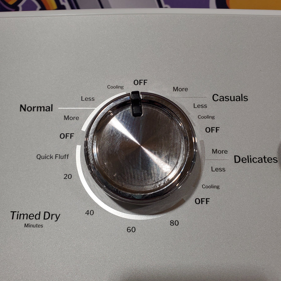 GE White Electric 7.2 Cu. Ft. Capacity Dryer with Up to 120 Ft. Venting and Reversible Door 31135SD247 - GTD38EASWWS - Scratch & Dent (Moderate)