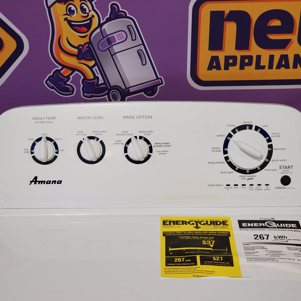 Pictures of Amana Top Load 3.8 Cu. Ft. Washer with High Efficiency Agitator in White NTW4519JW - Open Box - Neu Appliance Outlet - Discount Appliance Outlet in Austin, Tx