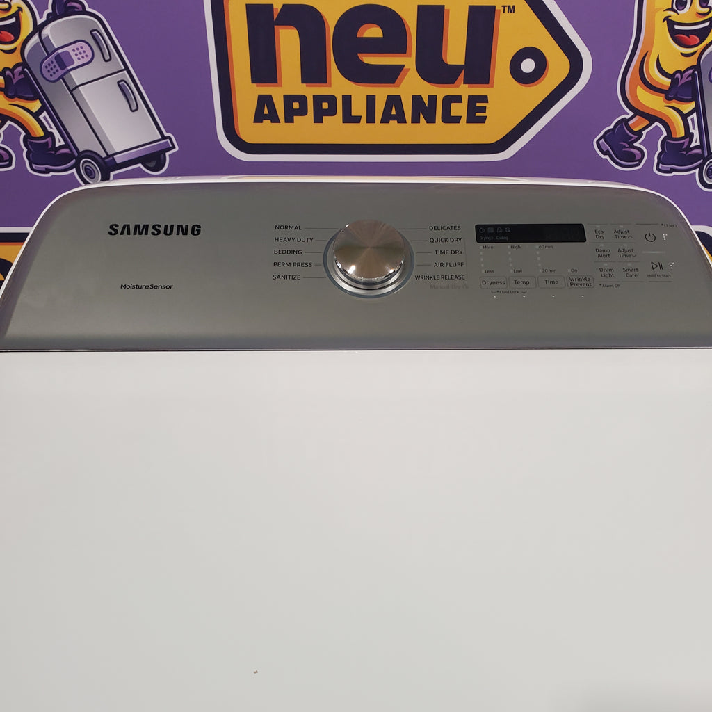 Pictures of Samsung White Electric 7.4 Cu. Ft. Dryer with Sensor Dry and Reversible Door DVE50R5200W - Scratch and Dent (Minor) - Neu Appliance Outlet - Discount Appliance Outlet in Austin, Tx
