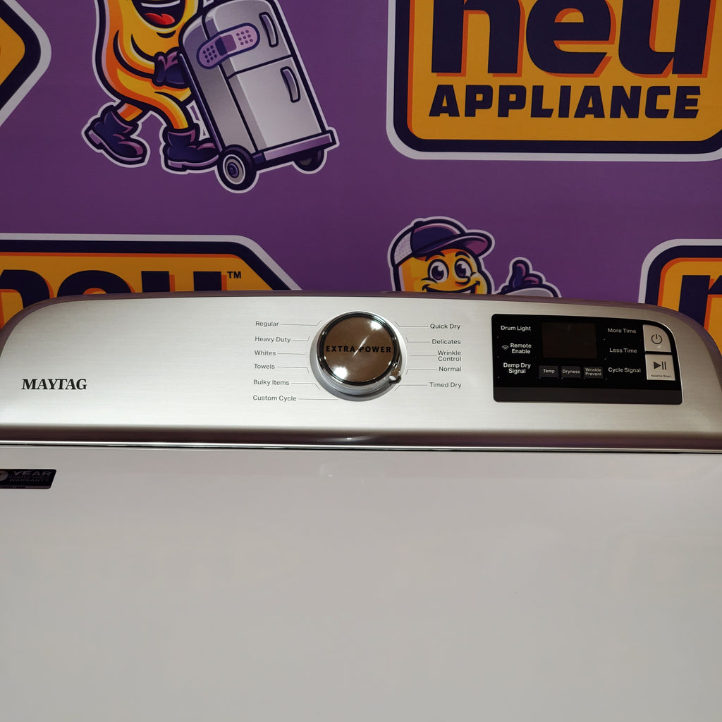 Maytag 5.3 cu. ft. Smart Top Load Washer with Extra Power MVW7232HW3 - Certified Refurbished and Maytag Smart 7.4 cu. ft. Electric Dryer with Extra Power and Advanced Moisture Sensing 16074 - MED6230HW - Scratch & Dent (Minor)