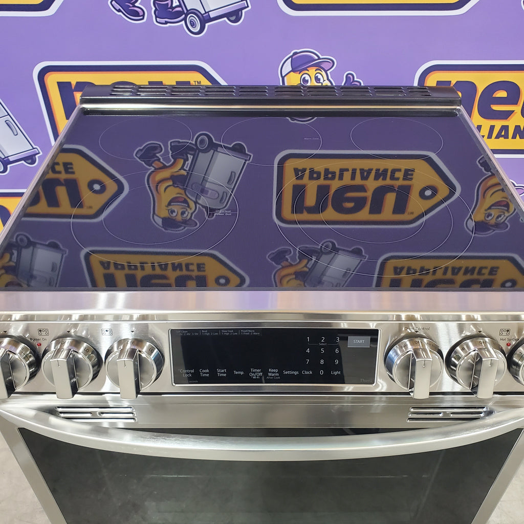 Pictures of LG 6.3 cu. ft. Smart Wi-Fi Enabled ProBake Convection® InstaView® Electric Slide-In Range with Air Fry LSEL6335FE - Open Box - Neu Appliance Outlet - Discount Appliance Outlet in Austin, Tx