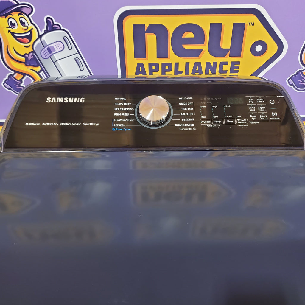 Samsung Stainless Steel 5.0 Cu. Ft. Washer with SuperSpeed and Active WaterJet WA50R5400AV - Certified Refurbished and Samsung Electric 7.4 Cu. Ft. Dryer with PetCare Dry and Steam Sanitize+ 16051 - DVE54CG7150D - Scratch and Dent (Minor)