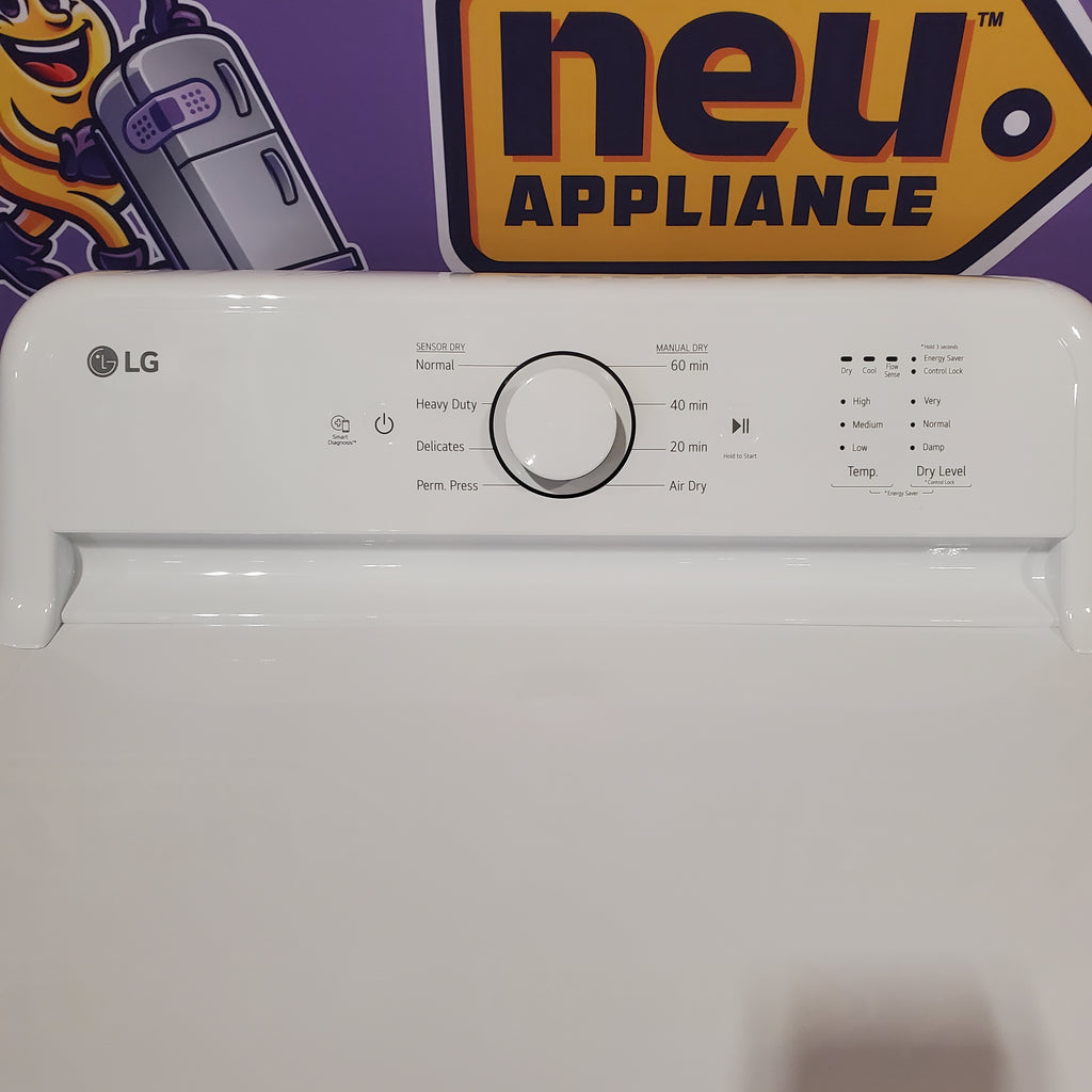 LG 7.3 Cu. Ft. Electric Rear Control Ultra Large Capacity Dryer in White with Sensor Dry 22SD008 - DLE6100W - Open Box